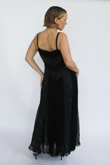 Black beaded sheer gown