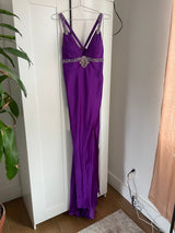 purple evening gown