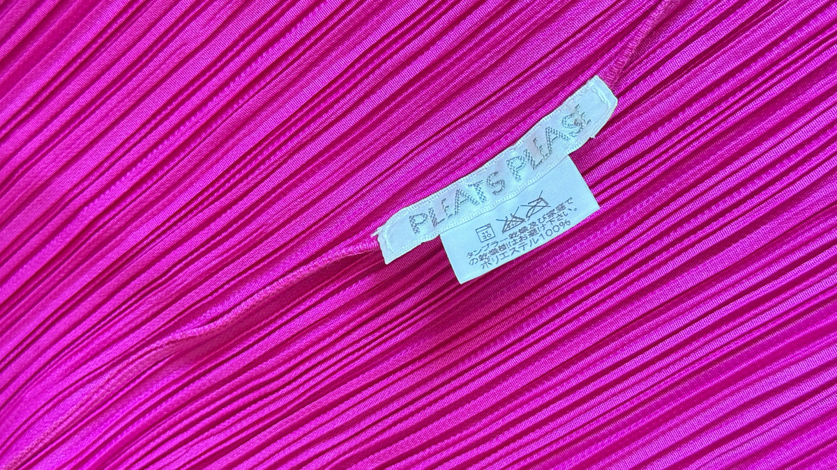 Issey Miyake Pleats Please Fuchsia Button-Up Top