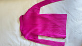 Issey Miyake Pleats Please Fuchsia Button-Up Top