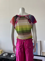 RALPH LAUREN Pink Silk Beaded Cargo Pant