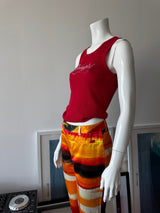 Red Ribbed Tank Top with Babygirl Logo