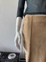 Tan Suede Mini Skirt
