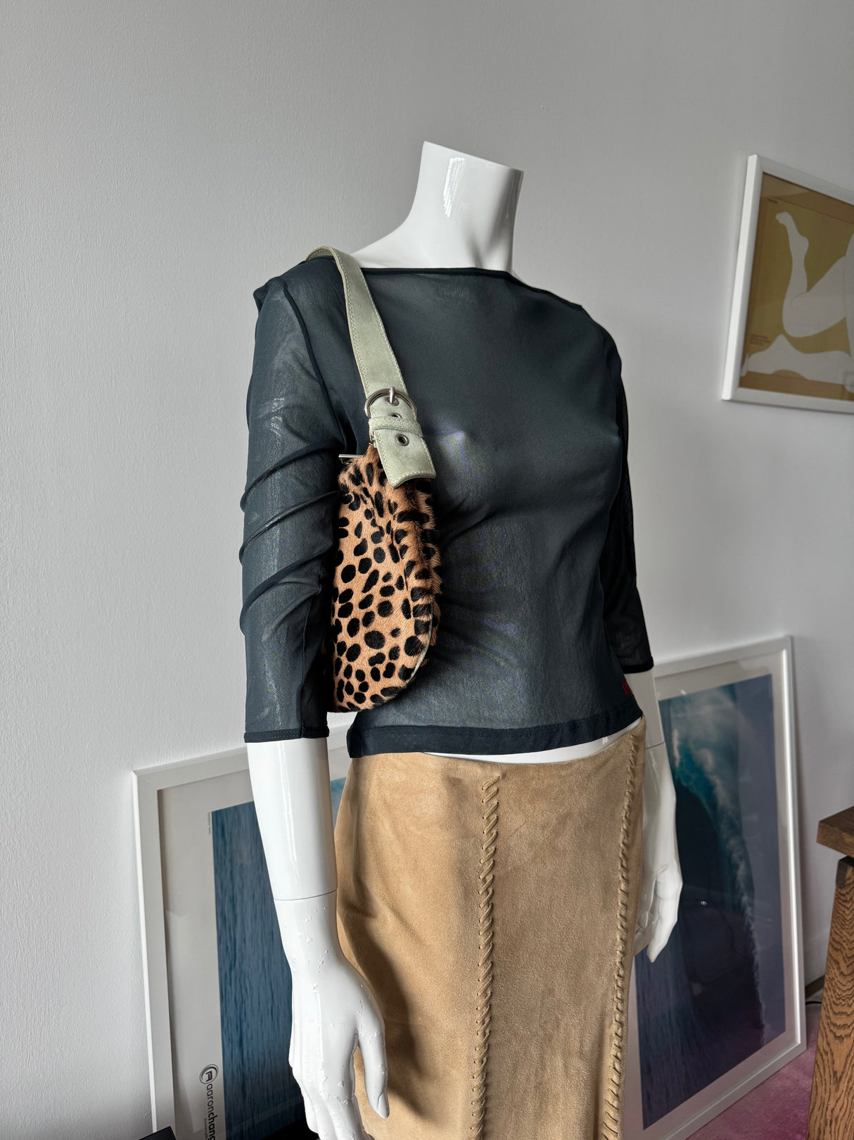 CECCONI PIERO Pony Hair Animal Print Shoulder Bag