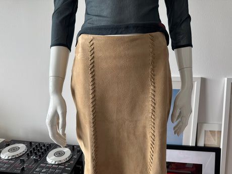 Tan Suede Mini Skirt