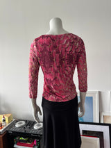 JUST CAVALLI Pink Snakeskin 3/4 Sleeve Top