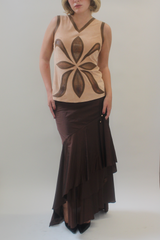 Brown asymmetrical skirt