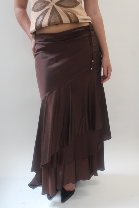 Brown asymmetrical skirt