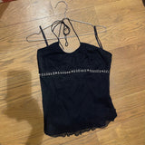 black silk halter top
