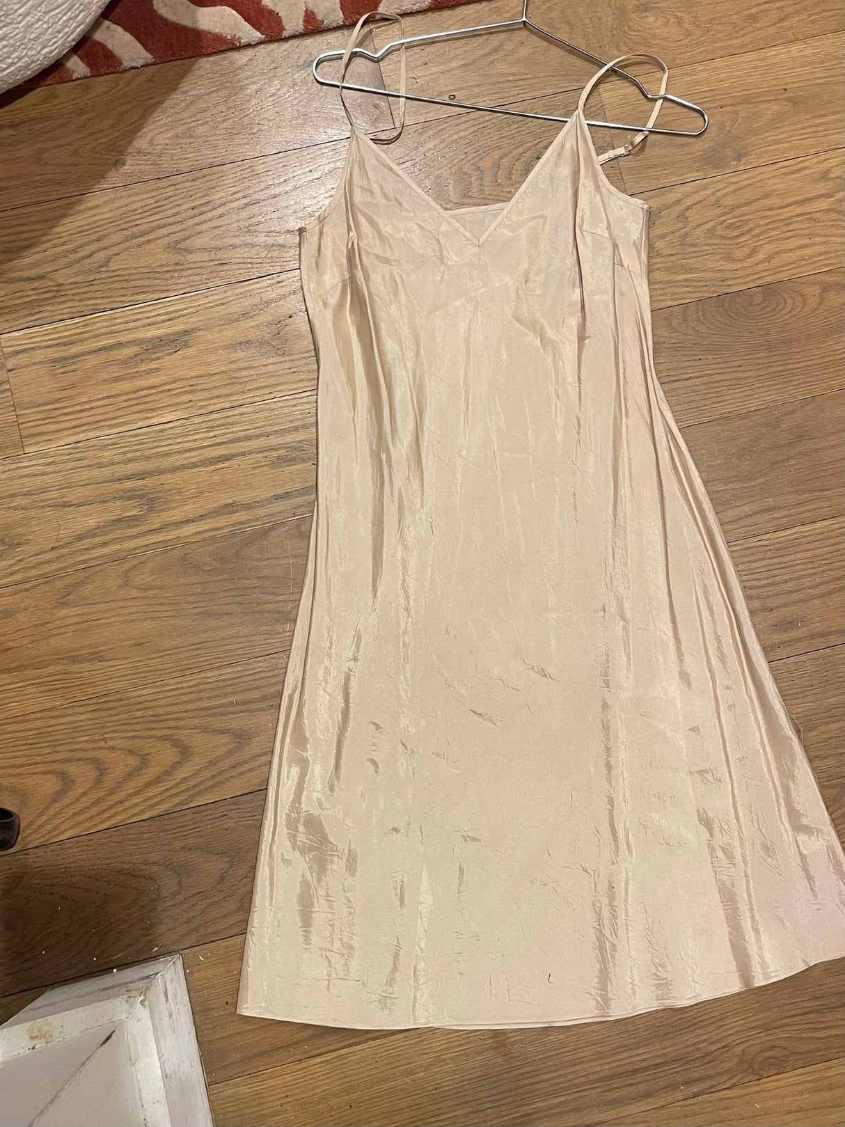 beige slip dress