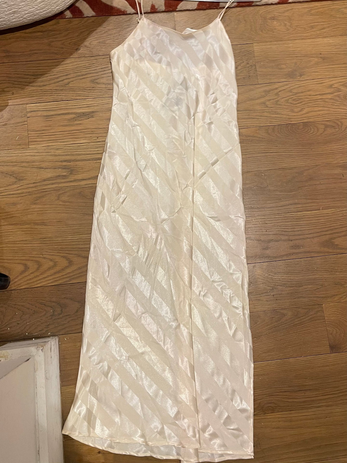 White maxi slip dress