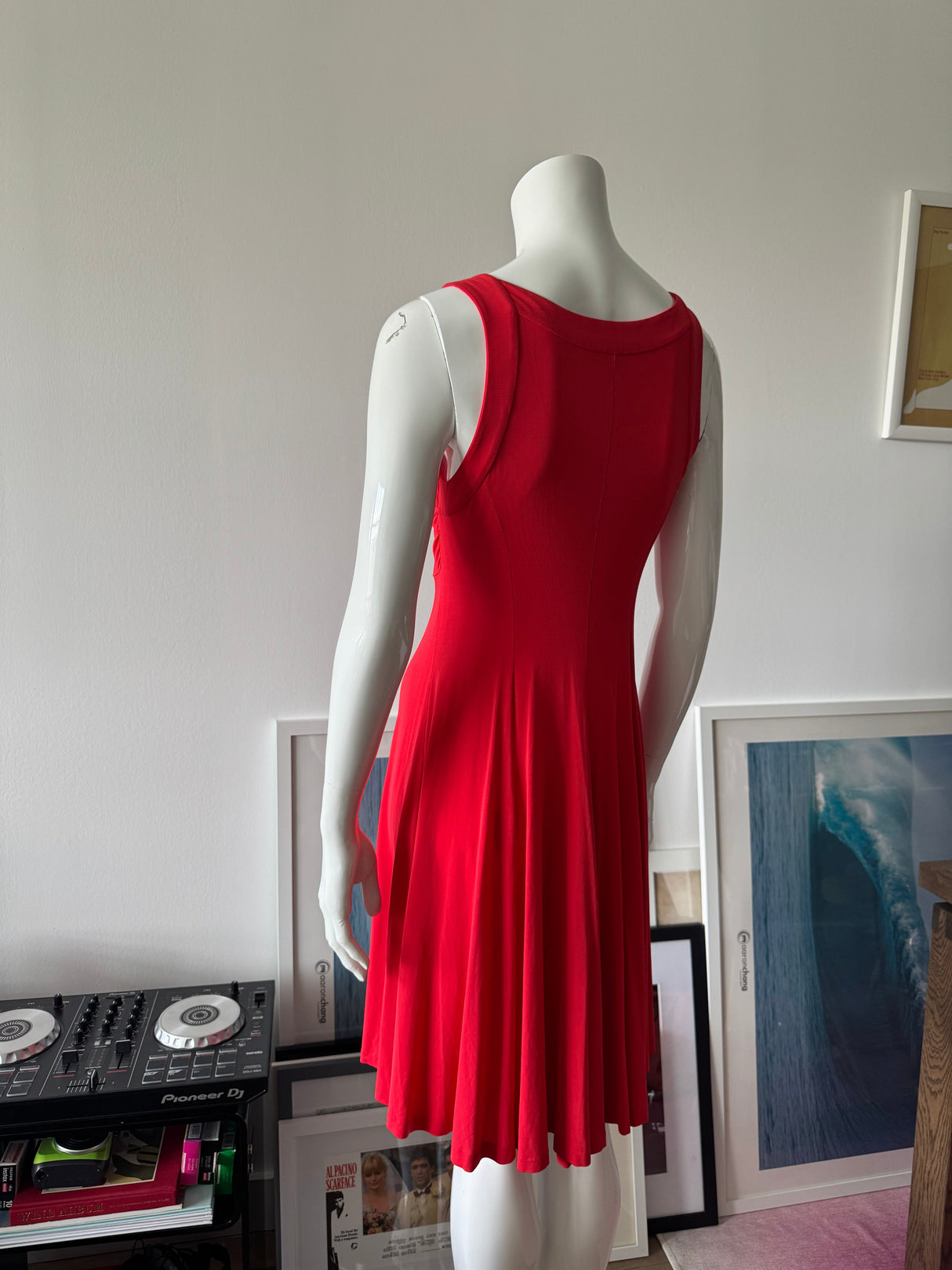 LES COPAINS Red Ruched Front Midi Dress