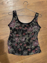 black floral glitter top