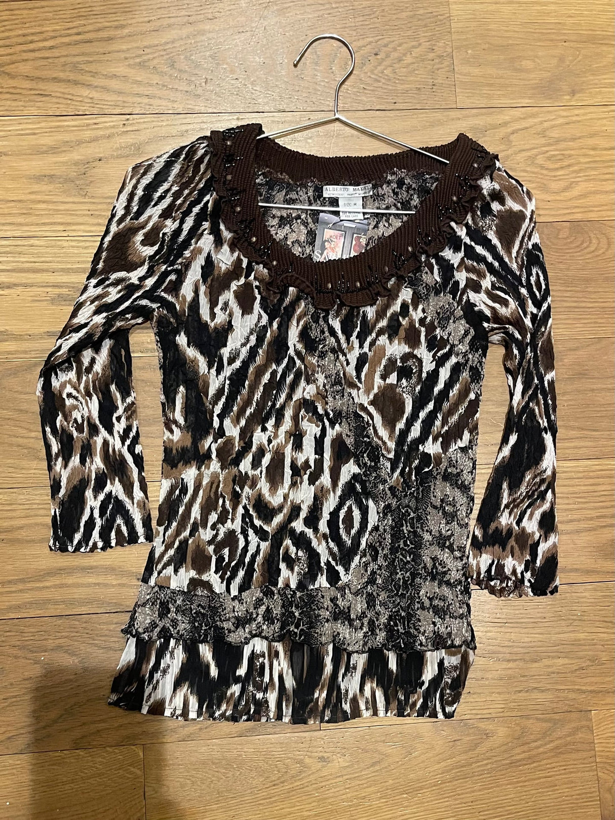 Animal print long sleeve top