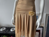 RUBY ROX Gold Glitter Fairy Halter Mini Dress