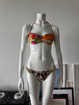 Animal Print and Gold Metal Bikini Bottom