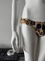 Animal Print and Gold Metal Bikini Bottom