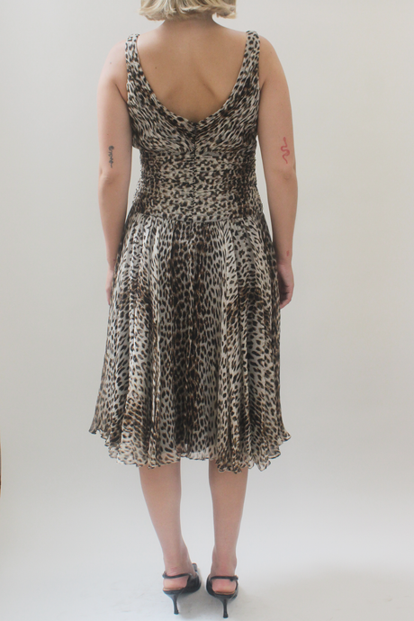 Tadashi animal print silk dress
