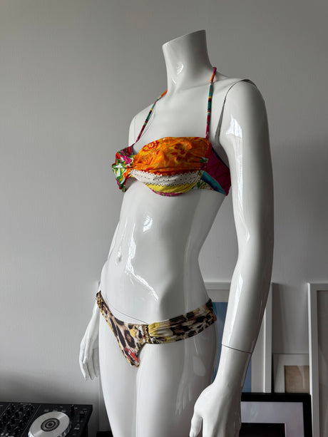 Animal Print and Gold Metal Bikini Bottom