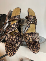 leopard print sandal heels