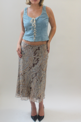 Denim corset top