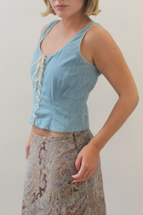 Denim corset top