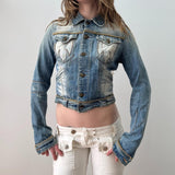 Just Cavalli Faded Cropped Denim Jacket
