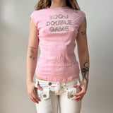 Italian Deadstock Baby Pink  Beaded Graphic Baby Tank