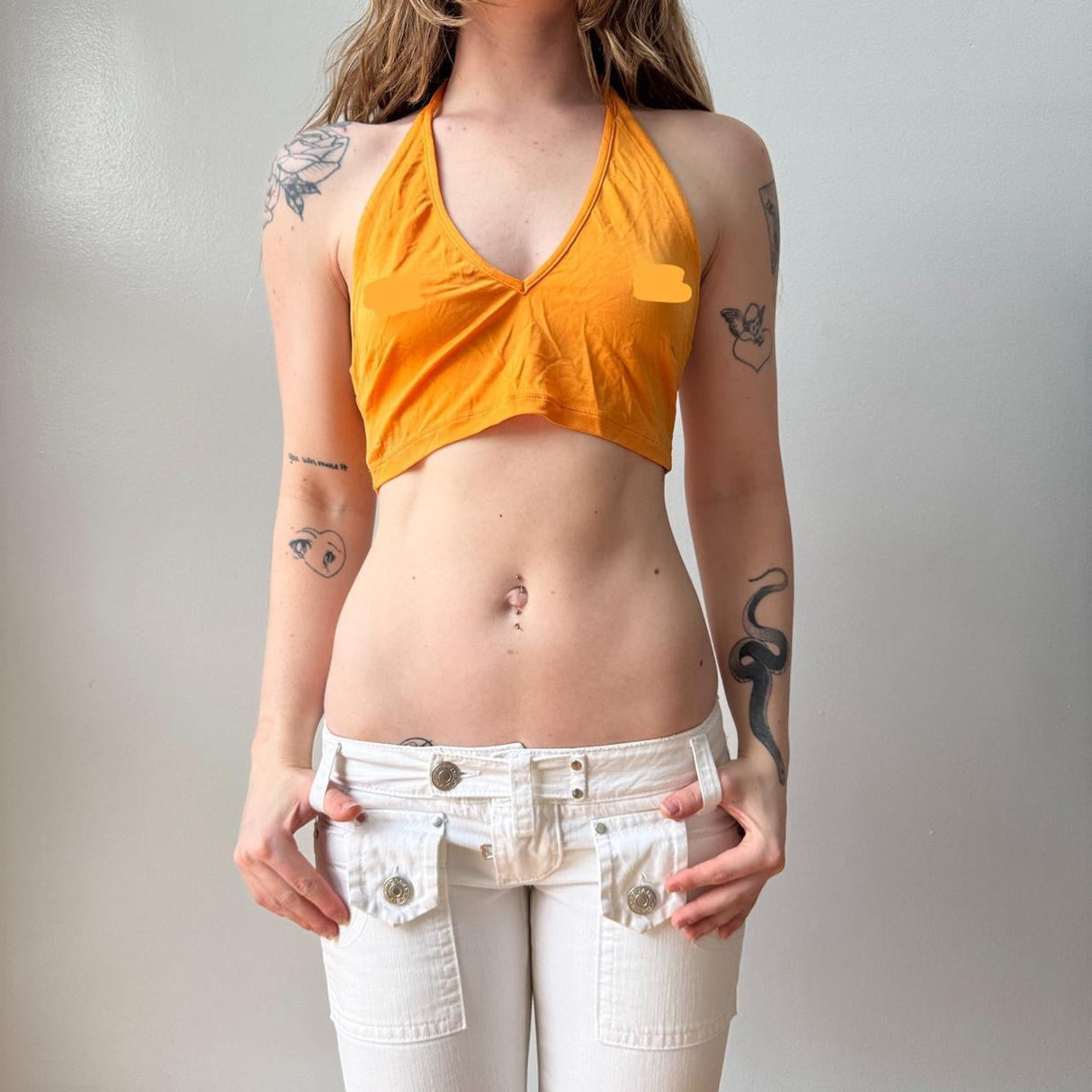 D&G Orange Halter Bralette Tank
