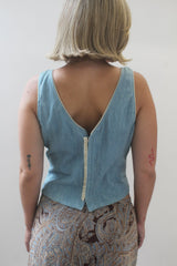 Denim corset top
