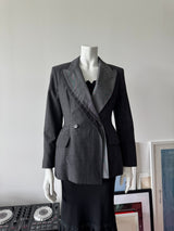 MOSCHINO Couture Deconstructed Gray and Pin Stripe Blazer