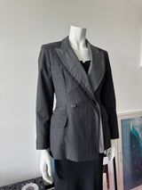 MOSCHINO Couture Deconstructed Gray and Pin Stripe Blazer