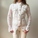 Marithe Francois Girbaud White Linen Blouse