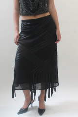 Black fringe skirt