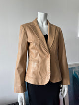 ISABELLA DEMARCO Light Brown Leather Blazer