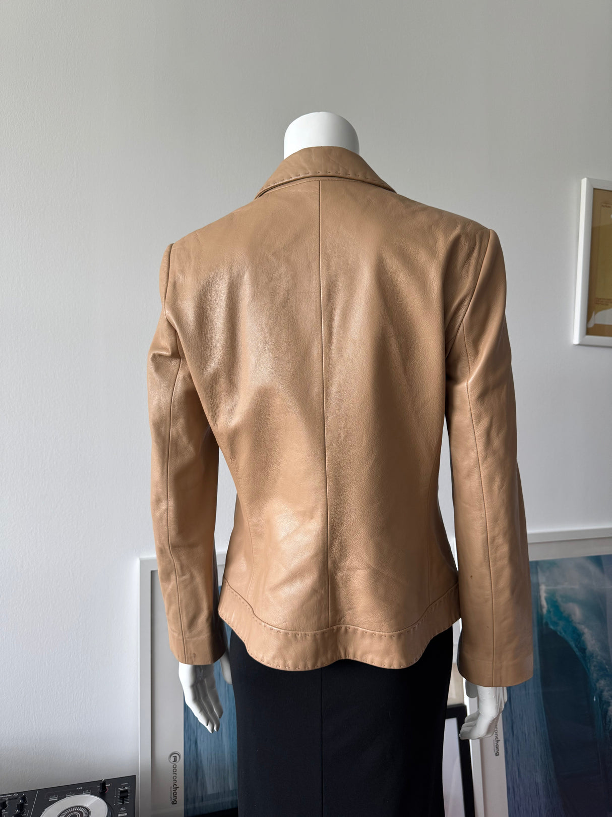ISABELLA DEMARCO Light Brown Leather Blazer