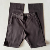 Italian Brown Grommet Waist Flare Pants