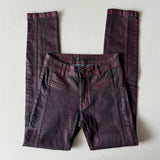 Cop Copine Red Waxed Low Rise Skinny Jeans