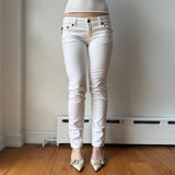 D&G White Low Rise Skinny Jeans