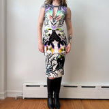 Just Cavalli Coral Ocean Print Midi Dress