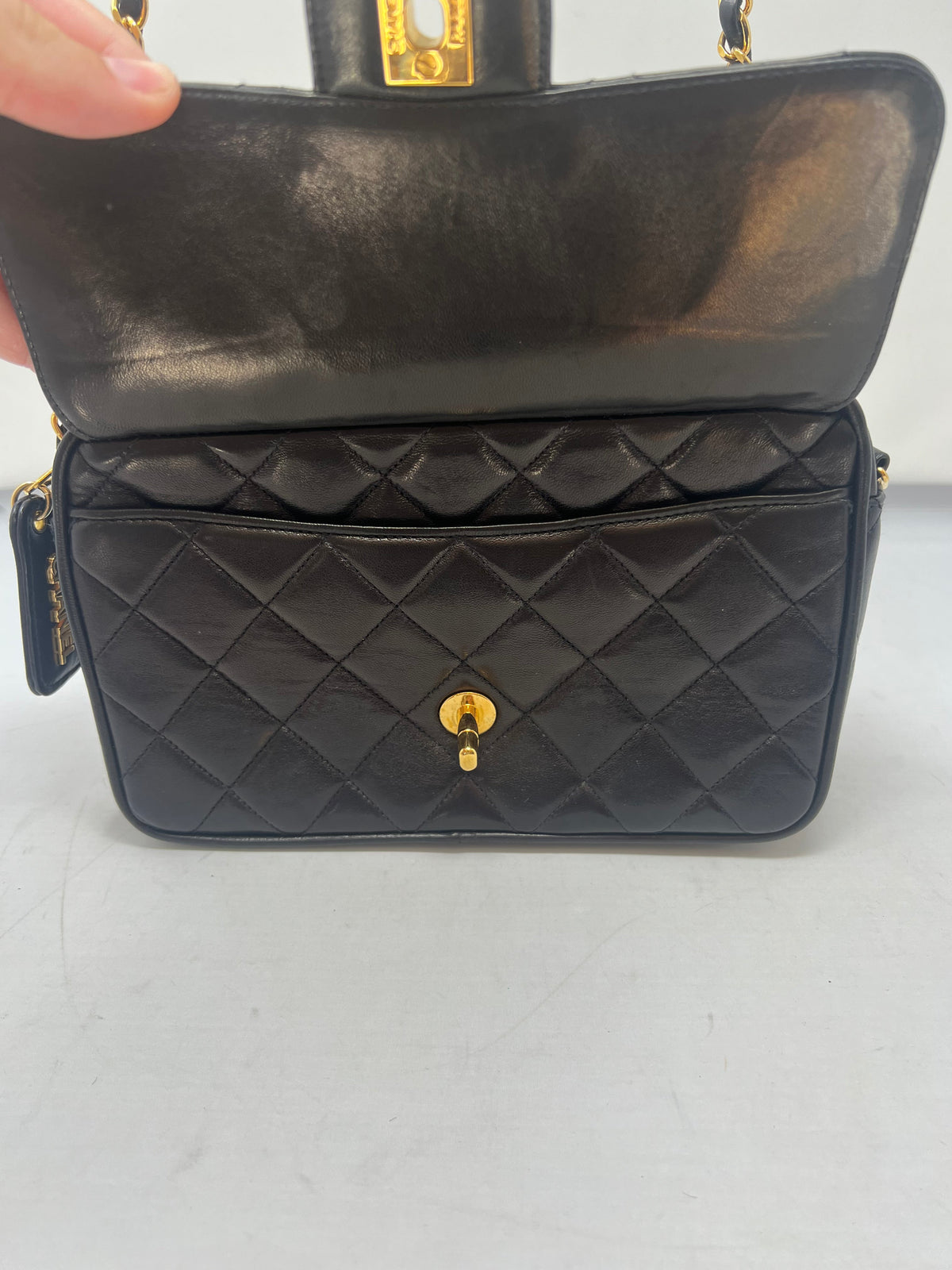 Chanel Black Quilted Lambskin Camera Bag