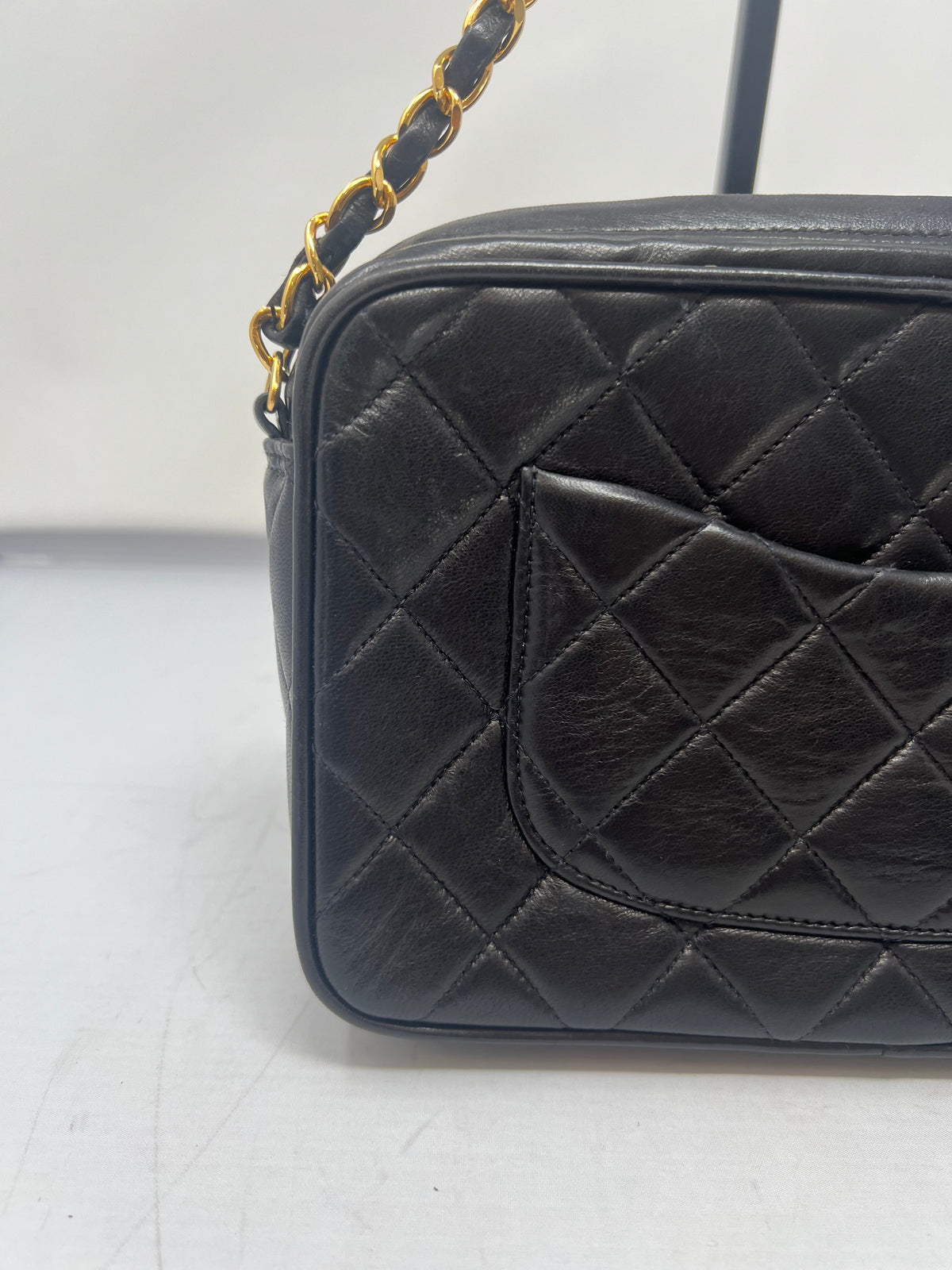 Chanel Black Quilted Lambskin Camera Bag