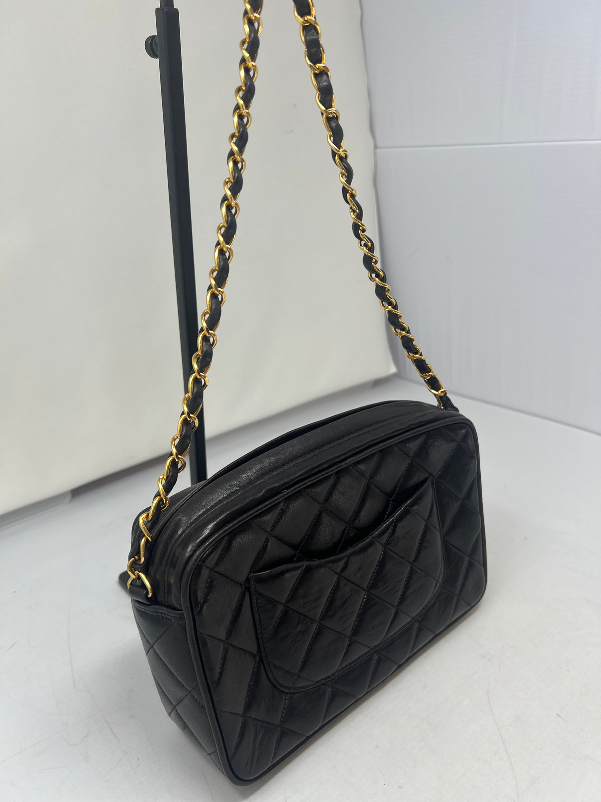 Chanel Black Quilted Lambskin Camera Bag