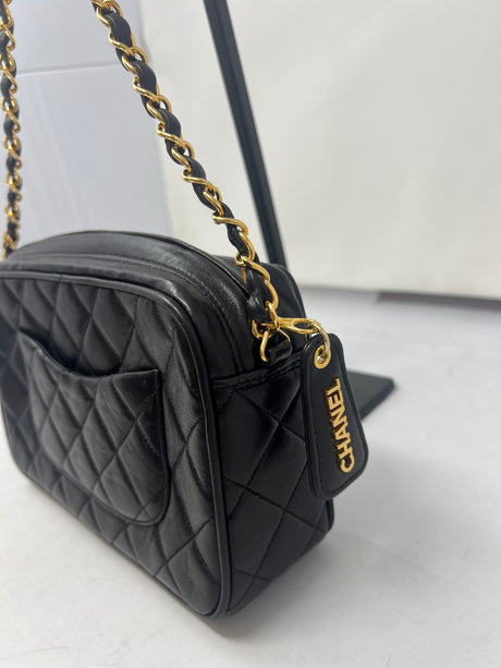 Chanel Black Quilted Lambskin Camera Bag