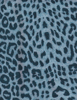 Blue Leopard Print Milkmaid Mini Dress