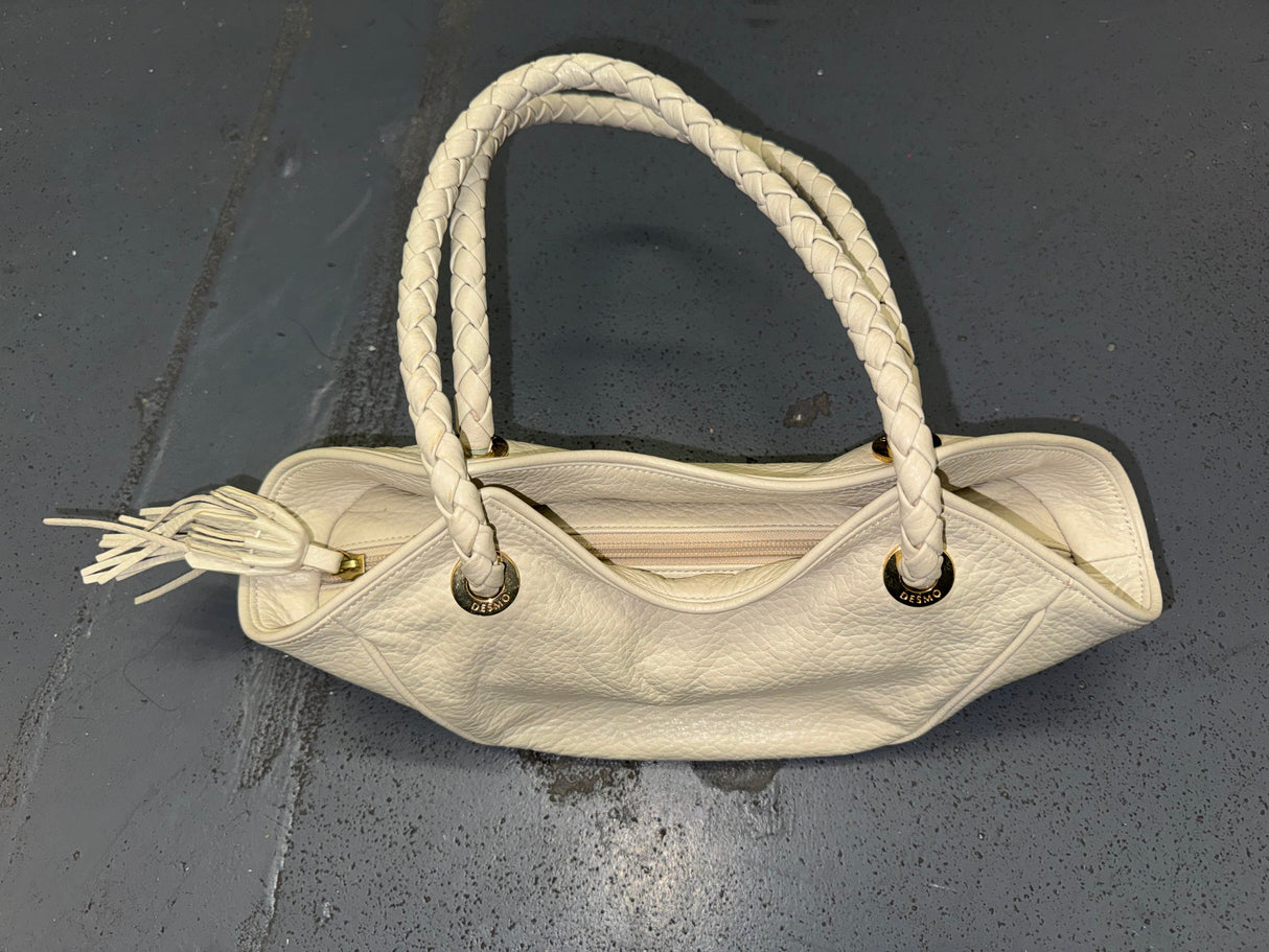 DESMO Grey Leather Small Shoulder Bag