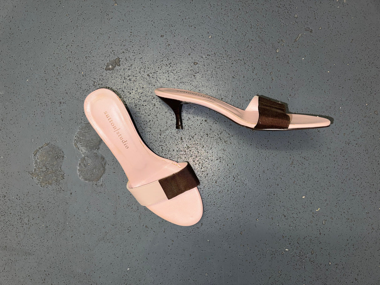 SUTTON STUDIO Leather Nude Pink Kitten Heels US 7