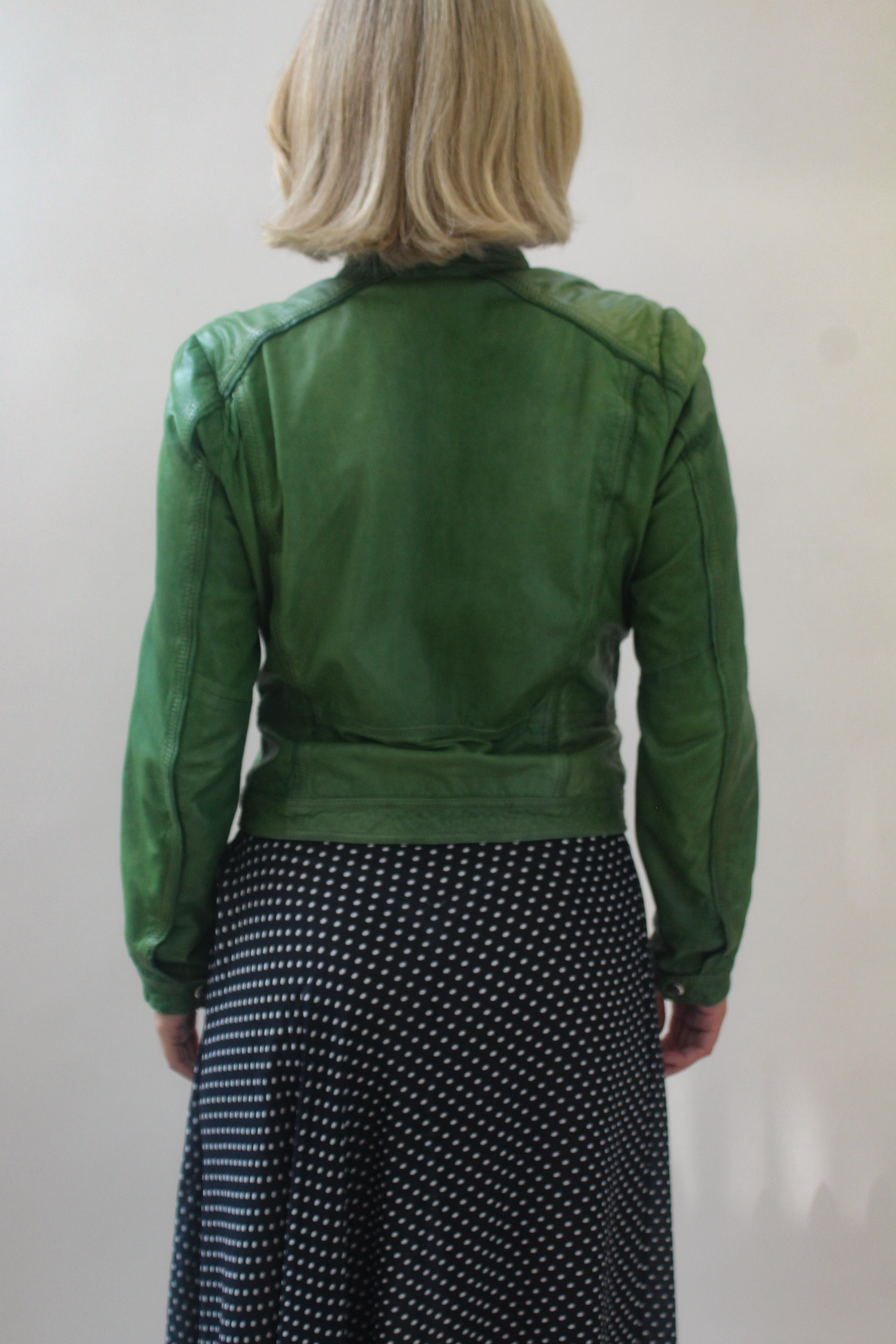 Rock n’ blue green leather jacket