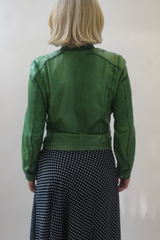 Rock n’ blue green leather jacket