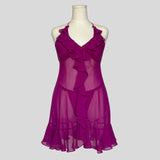 Sheer ruffled slip with matching panties